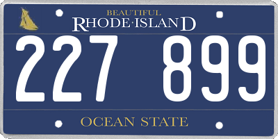 RI license plate 227899