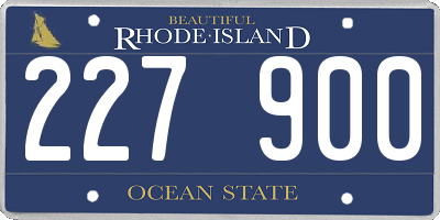 RI license plate 227900