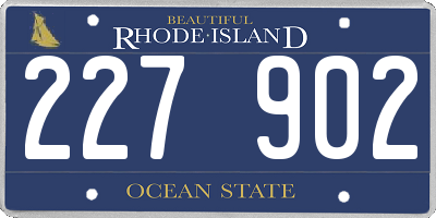 RI license plate 227902