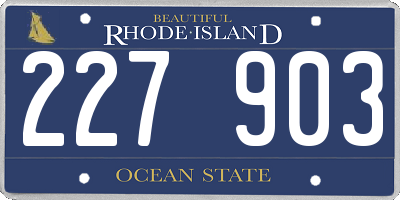 RI license plate 227903