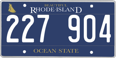RI license plate 227904