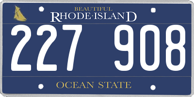 RI license plate 227908