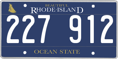 RI license plate 227912