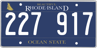 RI license plate 227917