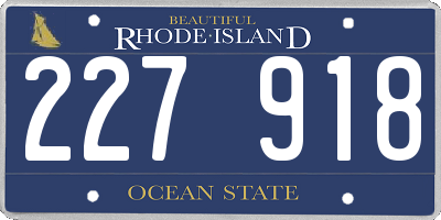 RI license plate 227918