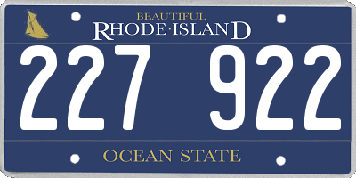 RI license plate 227922