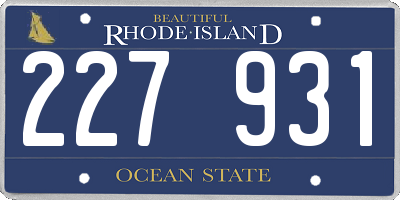 RI license plate 227931
