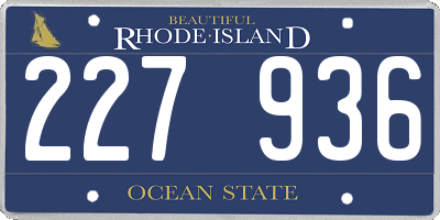 RI license plate 227936