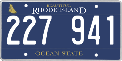 RI license plate 227941