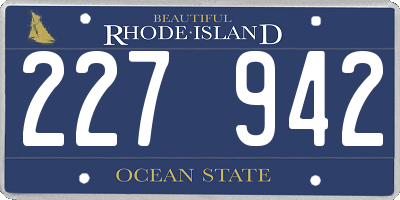 RI license plate 227942
