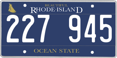 RI license plate 227945