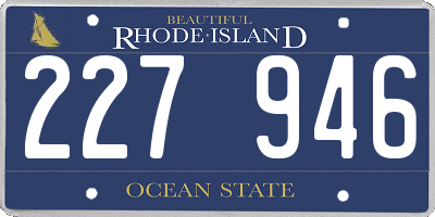 RI license plate 227946