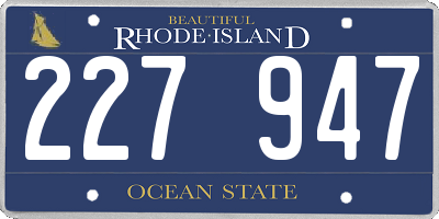 RI license plate 227947