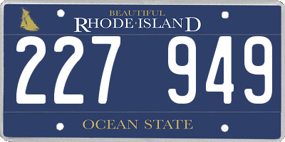 RI license plate 227949