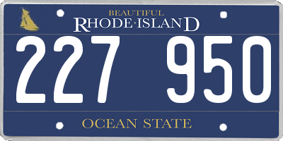 RI license plate 227950