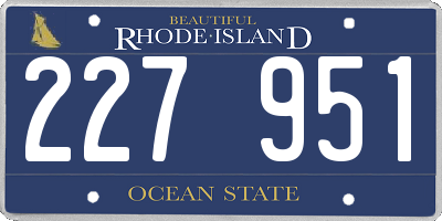 RI license plate 227951