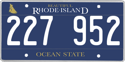 RI license plate 227952