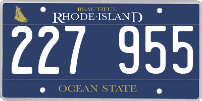 RI license plate 227955