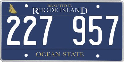 RI license plate 227957