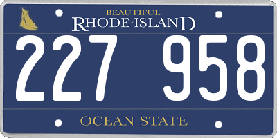 RI license plate 227958