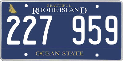 RI license plate 227959