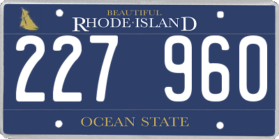 RI license plate 227960
