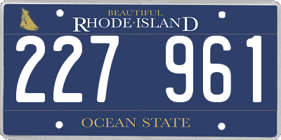 RI license plate 227961