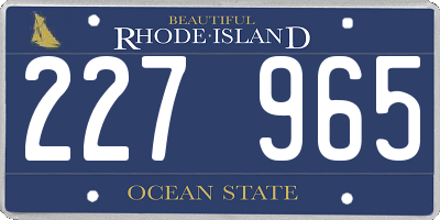 RI license plate 227965