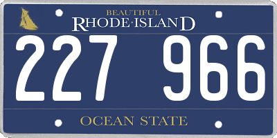 RI license plate 227966