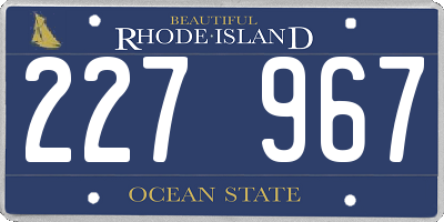 RI license plate 227967