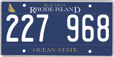 RI license plate 227968
