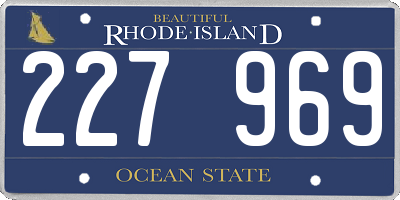 RI license plate 227969
