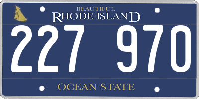 RI license plate 227970