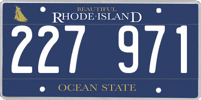 RI license plate 227971