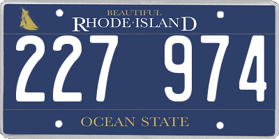 RI license plate 227974