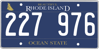 RI license plate 227976