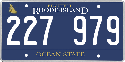 RI license plate 227979