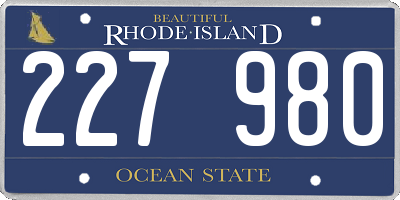 RI license plate 227980