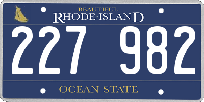 RI license plate 227982