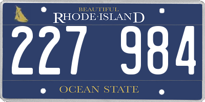 RI license plate 227984