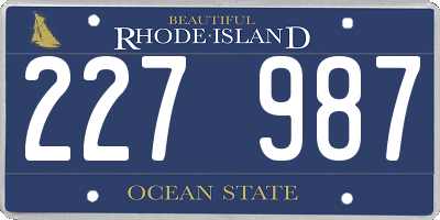 RI license plate 227987