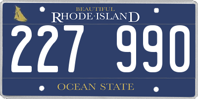 RI license plate 227990