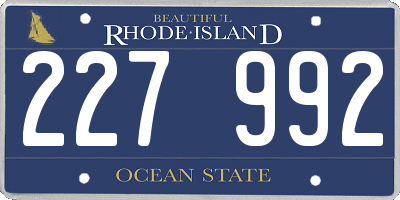 RI license plate 227992