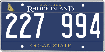 RI license plate 227994