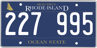 RI license plate 227995