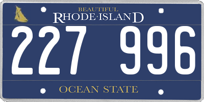 RI license plate 227996