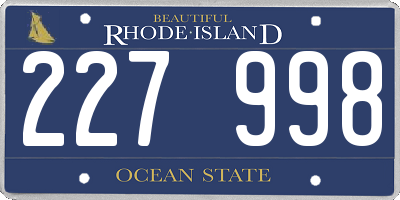 RI license plate 227998