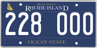 RI license plate 228000