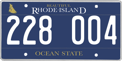 RI license plate 228004