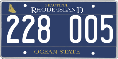 RI license plate 228005